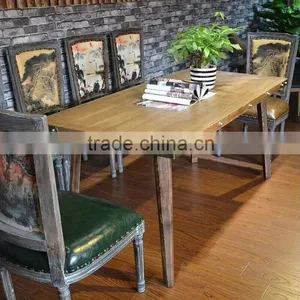 Cheap Antique Solid Wood Restaurant Dining Table Designs thumbnail-1