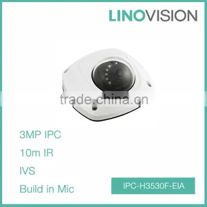3 Megapixel HD IR Water and Vandal-proof Build in Mic Network Mini Dome IP CCTV Camera thumbnail-1