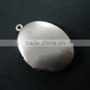 22x27mm Pendant Vintage Brass Antiqued Silver Plated Oval Blank Photo Locket Supplies Charm 1123011 thumbnail-1