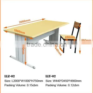 Library Furniture Metal Desk and Chair Set thumbnail-2