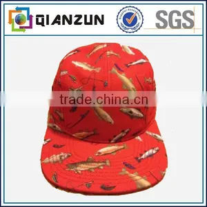 Custom Floral Red 5 Panel Flat Brim Hat and Cap Wholesale thumbnail-1