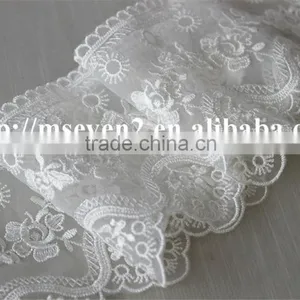Good Price 9cm Natural Tulle Polyester Lace Fabric for Sale thumbnail-6