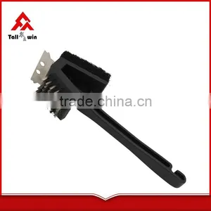 Plastic Handle BBQ Double-side Grill Cleaning Brush With Scraper thumbnail-5
