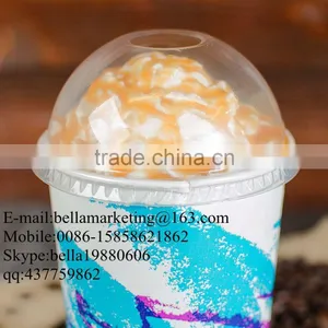 OPS Clear Plastic Lid Dome With Hole, Disposable Lid for 12-22 oz Paper Cup thumbnail-1