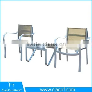Commercial Mesh Coffee Set Aluminum Outdoor Furniture thumbnail-2