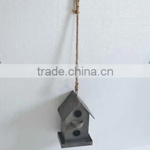 Adorable Industrial Galvenized Metal Bird Feeder House thumbnail-6