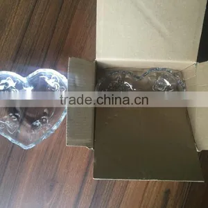 New Arrived Heart Shape Glass Candy Jar Crystal Glass Jar With Glass Lid thumbnail-4