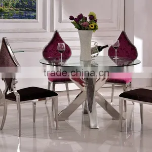 TH383 Stainless Steel Glass Top Fancy Console Table For Dinner thumbnail-3