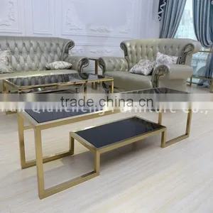 Eurpean Style Stainless Steel Golden Glass tv Stand thumbnail-6