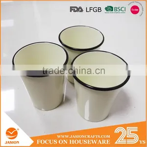 330ml Tea Coffee Milk Metal Enamel Coated Cup With Rim Steel Mug Glass thumbnail-1