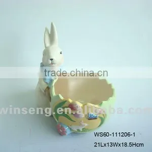 Lovely White Easter Rabbit Ceramic Ashtray thumbnail-1