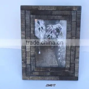 Three Step Rough Horn Mosaic Photo Frame With Carving Available in All Photo Sizes thumbnail-1