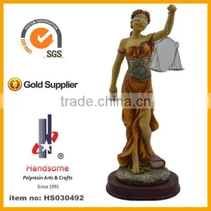 8 Inch Resin High Quality Brass Justice Lady Justice Statue thumbnail-1