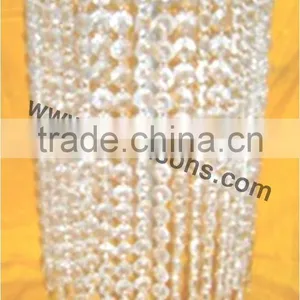 Crystal Beaded Pillar Candle Holder/ Crystal Wedding Centerpiece/Table Candlesticks thumbnail-4