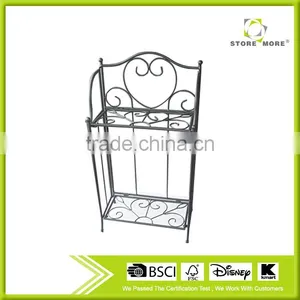 2 Tier Black Metal Plant Stand / Planter Holder thumbnail-1