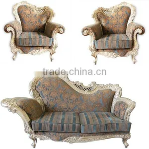 MS-1411-02 Antique Reproduction Furniture Sofa Set With Cushions thumbnail-2