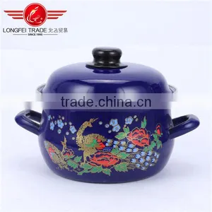 Quality Guarantee Enamel Kitchenware Decal Cookware / Cooking Pot With Mirror Face thumbnail-3