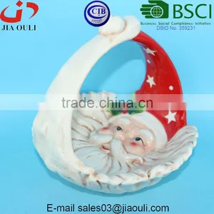 Christmas Decorations Ceramic Santa Claus Basketfor Candy thumbnail-6