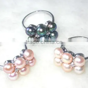 Six Pearls Stainless Rings Tihatian Pearl Ring thumbnail-1