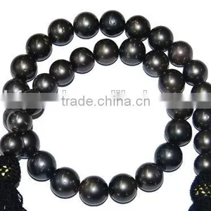 2016 Fashion 11-12mm Black Round Tahitian Pearl Strand thumbnail-1