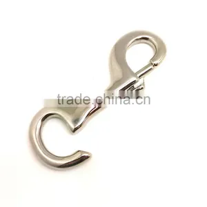 4-3/4" Solid Brass Hook in Nickel Plate, Solid Brass Swivel Eye Metal Snap Hook thumbnail-3