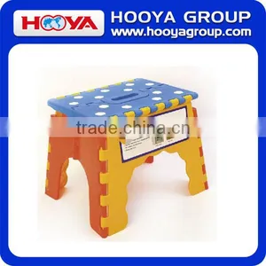 Plastic Folding Step Stool With Bathroom Folding Step Stool With Handle EVA Non-slip Dot thumbnail-1