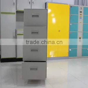 Office Funture 4 Drawer Vertical Cold Rolled Steel Filing Cabinet With Lock Key thumbnail-5