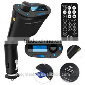 2016 Hot MP3 Player Wireless FM Transmitter Modulator Car Kit&USB SD MMC LCD Remote thumbnail-1