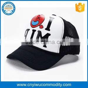 Custom Vintage Distressed 6-panel Baseball Cap Panel Style Character Pattern Embroidery Camo Turcker Hat thumbnail-1