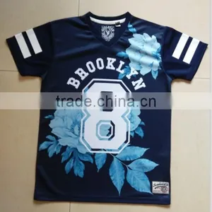 100% Polyester Mesh Kids V-neck Sublimated T Shirts / Boys Sublimation T Shirts thumbnail-1