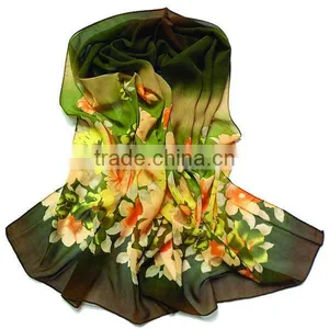 Custom Fashionable Logo Print Silk Scarf thumbnail-1