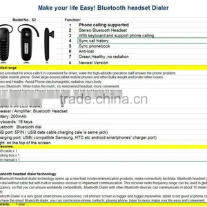 BHNS02 New Product Electronic GSM Mobile Phone Gadget Bluetooth Headset Dialer thumbnail-3