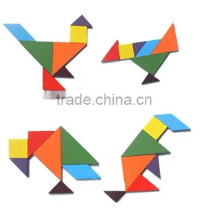 Wooden Tangram Toy Wooden Seven-piece Puzzle Toys, Wooden Classic Toys thumbnail-2