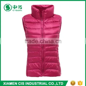 New Arrival Winter Ultralight Thin Stand Collar Women Duck Down Vest thumbnail-3