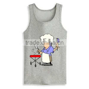 2016 Hot Sale Custom Print Fashion Blank Gym Mens Stringer Singlet Wholesale thumbnail-4