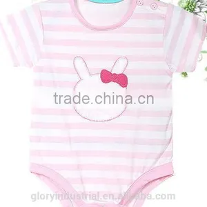 Short Sleeve Baby Girl Romper Set With Snap Buttons thumbnail-1