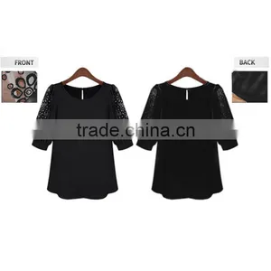 European and American Style Large Size Look Slim Chiffon Fashion Summer Latest Loose t Shirt thumbnail-5
