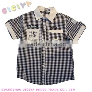 Wholesale Custom Fancy Boys Casual Shirt Checked Designs Shirt for Small Boys thumbnail-1