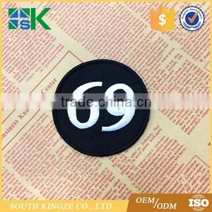 Wholesale Iron on Sew on Patches Number 69 Logo Embroidered Patch for Clothes thumbnail-2