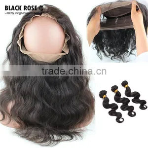No Shedding Top Quality Straight Human Hair 360 Frontal , 100% Brazilian Human Hair Lace Frontal thumbnail-4