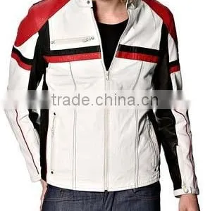 NEW MEN BIKER LEATHER JACKET thumbnail-2