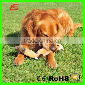 3 Squeaker Fox No Stuffing Plush Dog Toy With Brown thumbnail-3