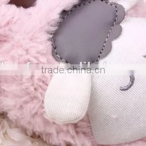 Lovely Cartoon Animal Coral Fleece Baby Girl Walking Shoes thumbnail-4