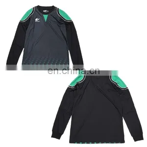 Long Sleeves Custom Black Soccer Referee Jersey thumbnail-1
