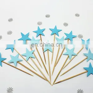 Blue Stars Cupcake Topper Birthday Party Cake Decorations thumbnail-3