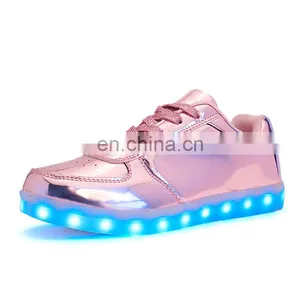 Melbourne Shuffle Ghost Step Dance Golden Micro PU Leather Luminous LED Shoes Sneakers Men Women Footwear thumbnail-6
