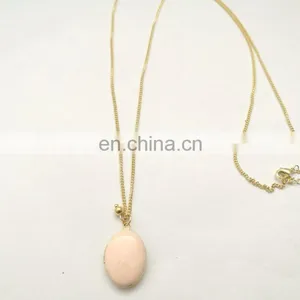 Customized Hypoallergenic Pastel Color Oval Photo Locket Enamel Necklace thumbnail-5