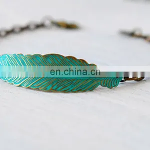 Feather Bracelet Boho Chic Bohemian Bracelet Feather Jewelry thumbnail-1
