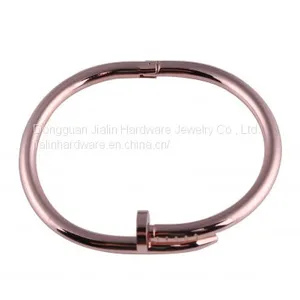 Shinny Black Decorative Stainless Steel Nail Bangles for Women thumbnail-3