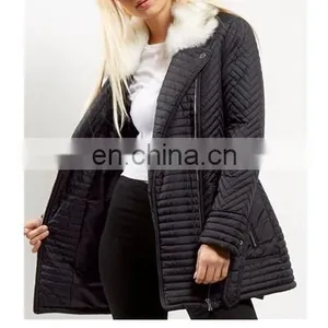 Waterproof Leather-look Quilted Nylon Jacket for Ladies thumbnail-2